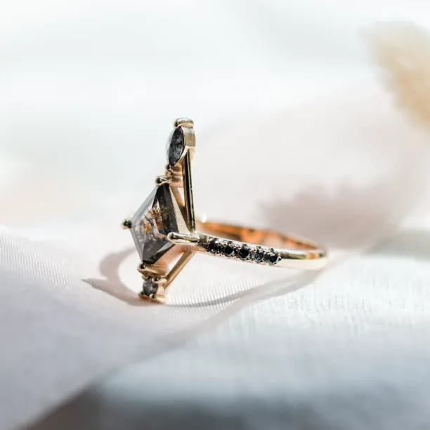 Extravagant ring with salt and pepper diamonds SANIA Image