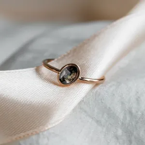 Gold bezel ring with salt and pepper diamond RIONA Thumbnail