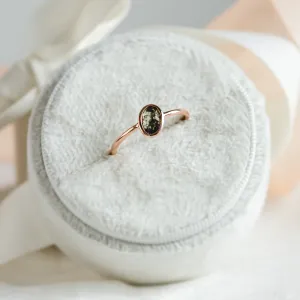 Gold bezel ring with salt and pepper diamond RIONA Thumbnail