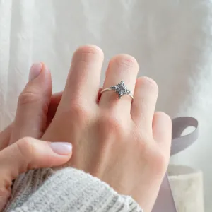 Gold cluster ring with salt and pepper diamonds ring RAVE Thumbnail