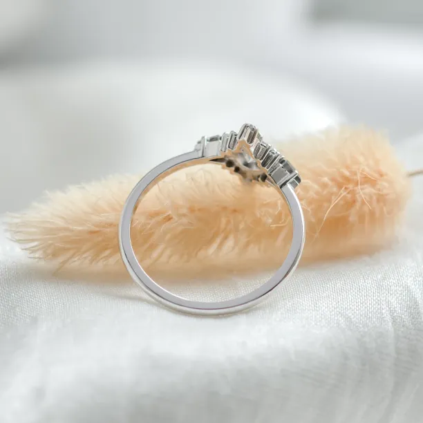 Gold cluster ring with salt and pepper diamonds ring RAVE Image