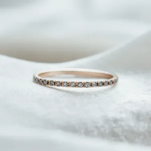 Gold eternity ring with salt and pepper diamonds DOROTHY