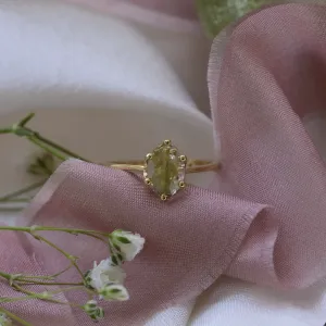 Gold ring with oval salt and pepper diamond OLLY Thumbnail