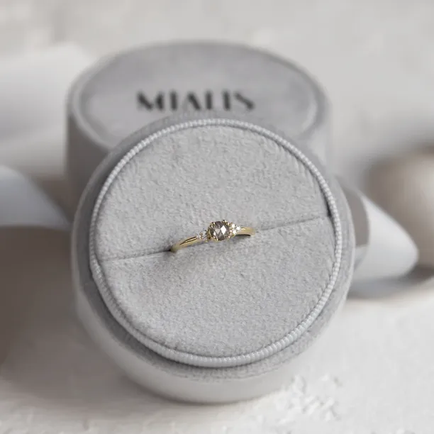 Gold ring with salt and pepper diamond MONNY Image