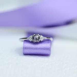 Gold ring with salt and pepper diamond MONNY Thumbnail