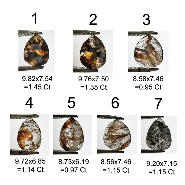 Gold ring with salt and pepper diamond XENA Image