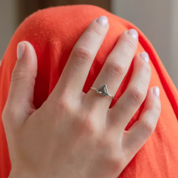 Gold ring with superman salt and pepper diamond HERO Image