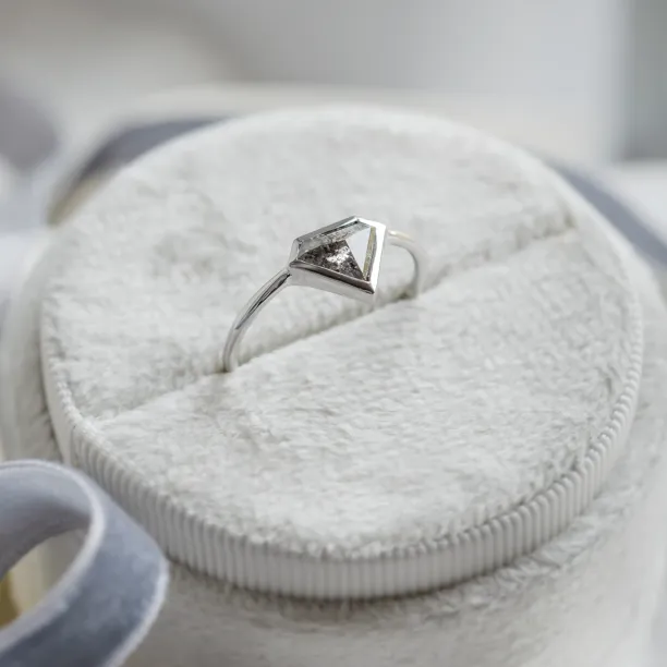 Gold ring with superman salt and pepper diamond HERO Image