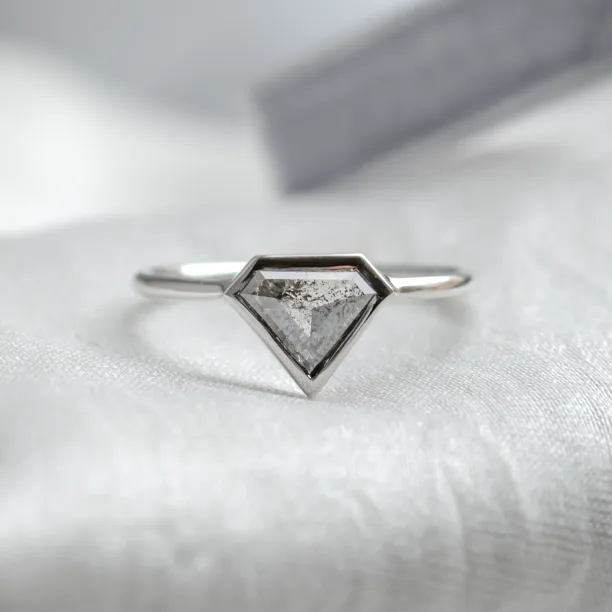 Gold ring with superman salt and pepper diamond HERO Image
