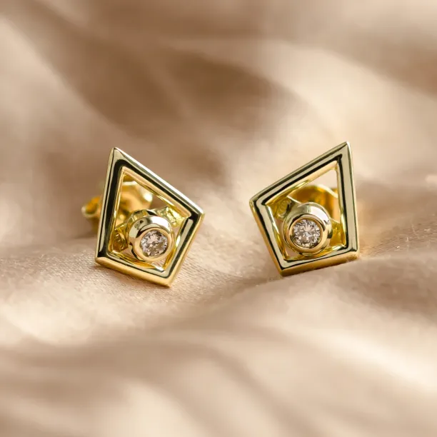 Modular gold kite earrings with gemstones KAYLEE Image