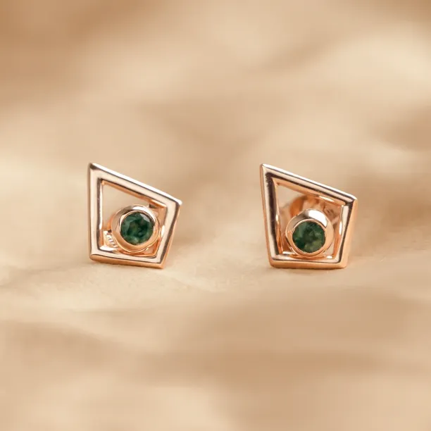 Modular gold kite earrings with gemstones KAYLEE Image