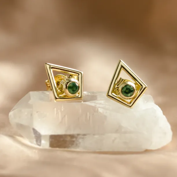 Modular gold kite earrings with gemstones KAYLEE Image