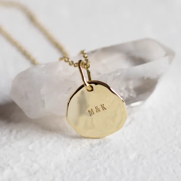 Gold necklace with custom fingerprint PALMER Image