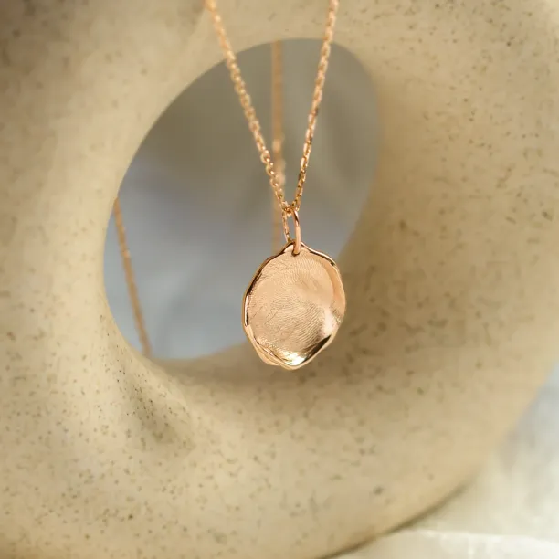 Gold necklace with custom fingerprint PALMER Image