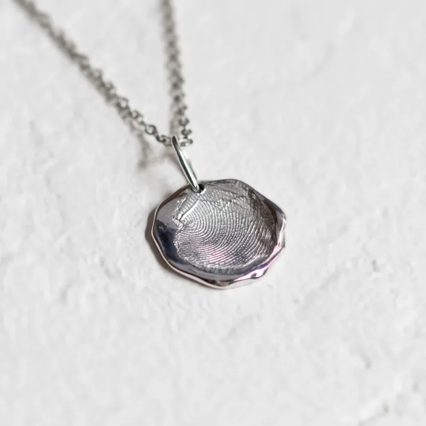 Gold necklace with custom fingerprint PALMER Image