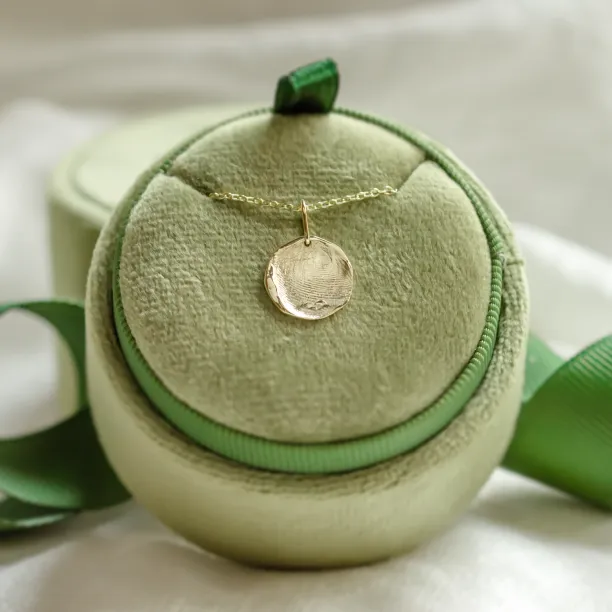 Gold necklace with custom fingerprint PALMER Image