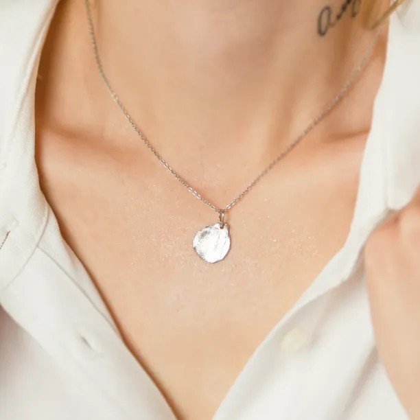 Gold necklace with custom fingerprint PALMER Image