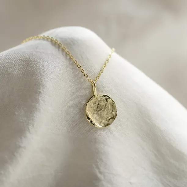 Gold necklace with custom fingerprint PALMER Image