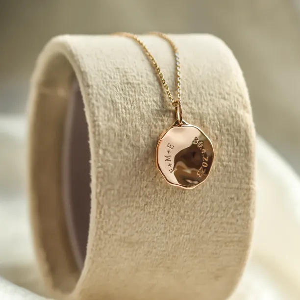 Gold necklace with custom fingerprint PALMER Image