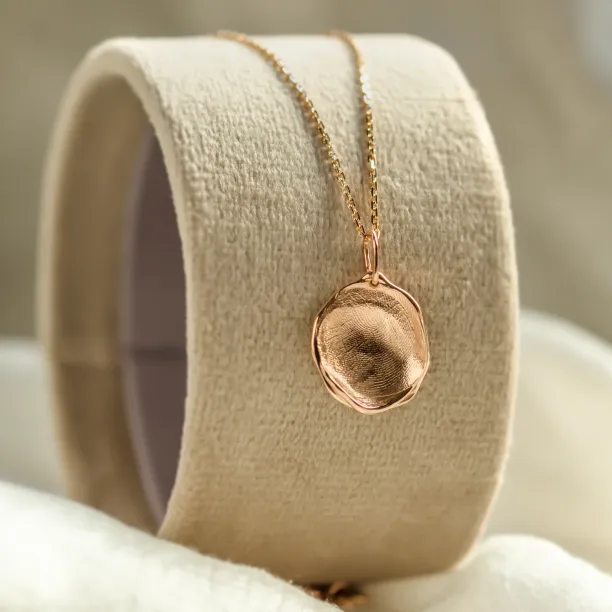 Gold necklace with custom fingerprint PALMER Image