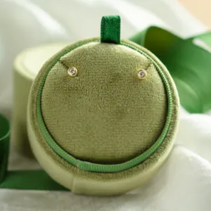 Gold stud earrings with gemstone of your choice ALLA Thumbnail