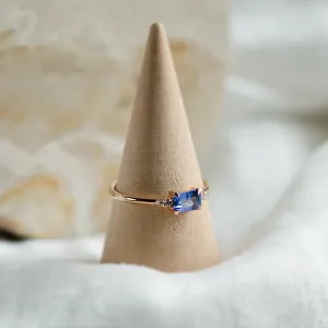 Modern ring with emerald sapphire and diamonds EUDE Thumbnail