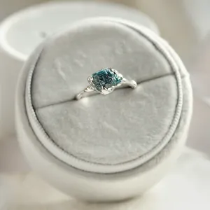 Unusual ring with blue raw diamond MARE Thumbnail
