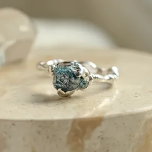Unusual ring with blue raw diamond MARE Thumbnail