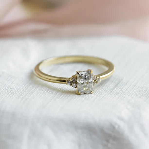 Elegant engagement ring with moissanites BIBIANA Image
