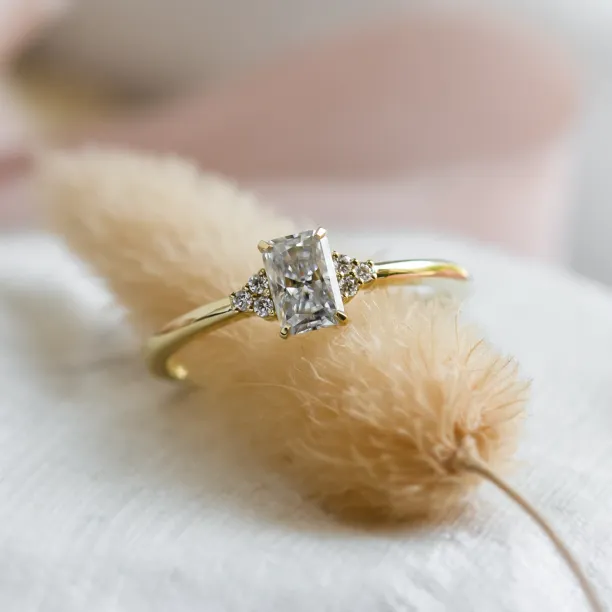 Elegant engagement ring with moissanites BIBIANA Image
