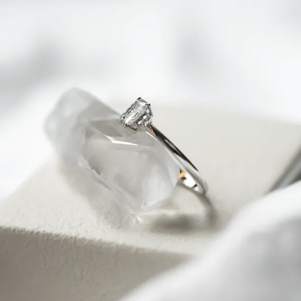 Elegant engagement ring with moissanites BIBIANA Image