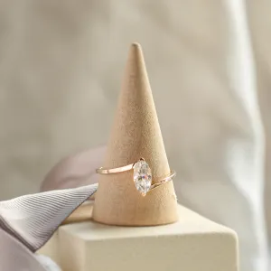 Elegant ring with marquise moissanite CHARLOTTE Thumbnail