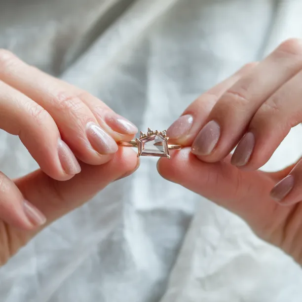 Gold ring with sapphire and diamonds TARA Image