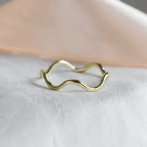 Dainty gold wavy ring GAIA Thumbnail