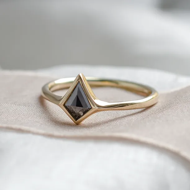 Minimalist engagement ring with salt and pepper diamond ARIZONA Image