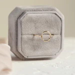 Gold minimalist ring with salt and pepper diamond MERIDA Thumbnail