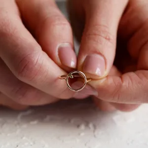 Gold minimalist ring with salt and pepper diamond MERIDA Thumbnail