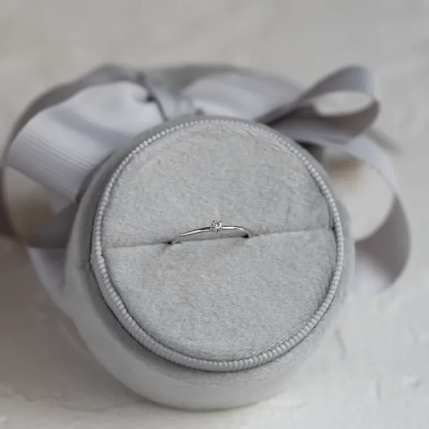 Gold minimalistic ring with diamond LAUDE Image