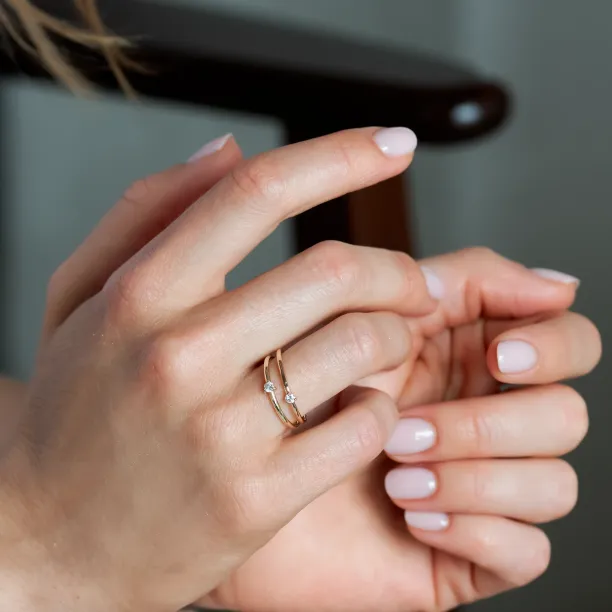 Minimalist engagement ring with diamond NESSA Image