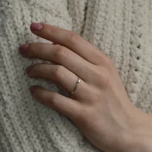 Minimalist engagement ring with diamond NESSA Thumbnail