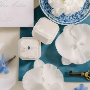 Gold ring with london blue topaz DROP Thumbnail