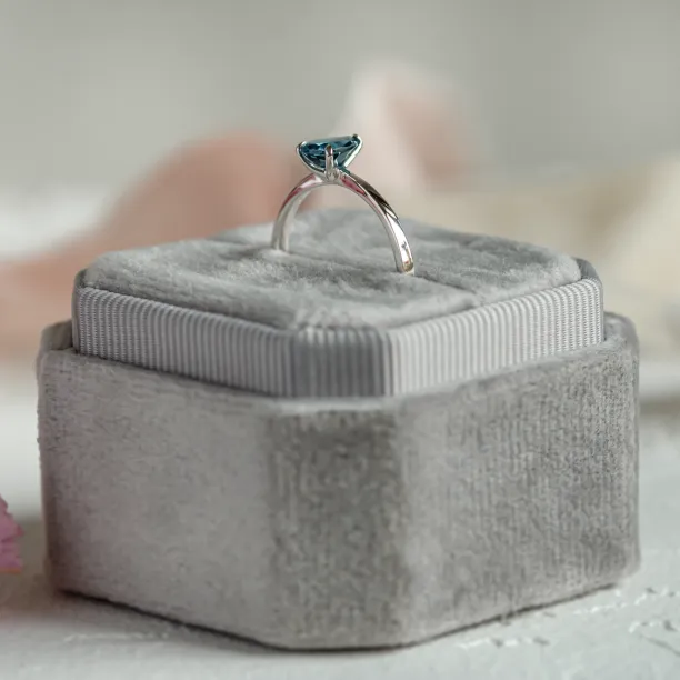 Gold ring with london blue topaz DROP Image