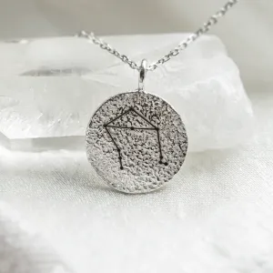 Gold necklace with zodiac sign and unusual surface NALA Thumbnail