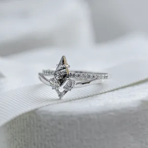 Set of gold rings with salt and pepper diamond ZEQUIN Thumbnail