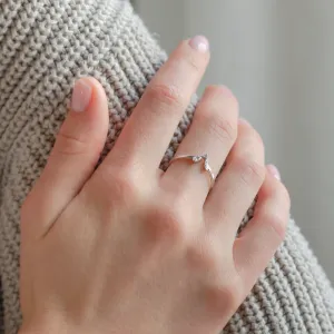 Engagement set of tree rings with salt and pepper diamonds ZERIX Thumbnail