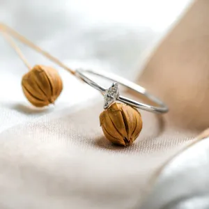 Minimalist engagement ring with marquise lab created diamond ANTOINE Thumbnail