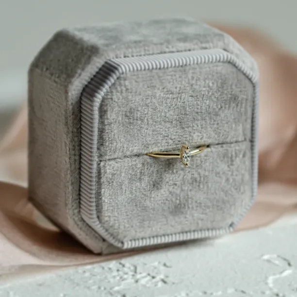 Minimalist engagement ring with marquise lab created diamond ANTOINE Image