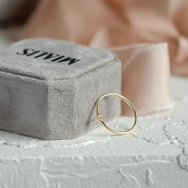 Minimalist engagement ring with marquise lab created diamond ANTOINE Image