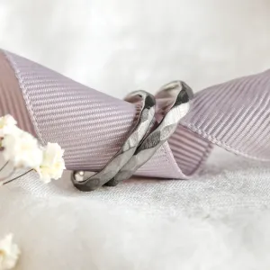 Black wedding bands in gold with hammered surface AZTEK Thumbnail