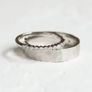 Original wedding rings with diamonds PAIR Thumbnail